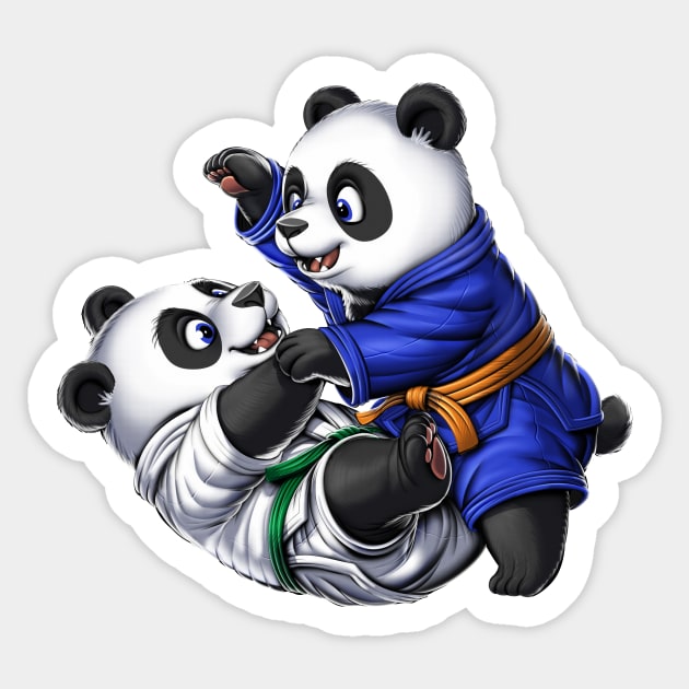 Panda Bears Jiu-Jitsu Sticker by underheaven